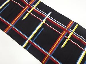 本場筑前博多格子模様織出し名古屋帯